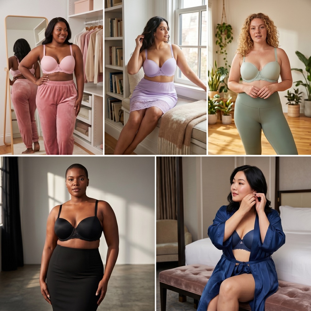 MONICA & ME fabric and lace cup bra guide for fuller-bust shoppers